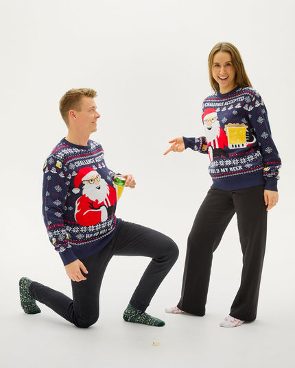 Ho Ho Hold My Beer Christmas Sweater for Men