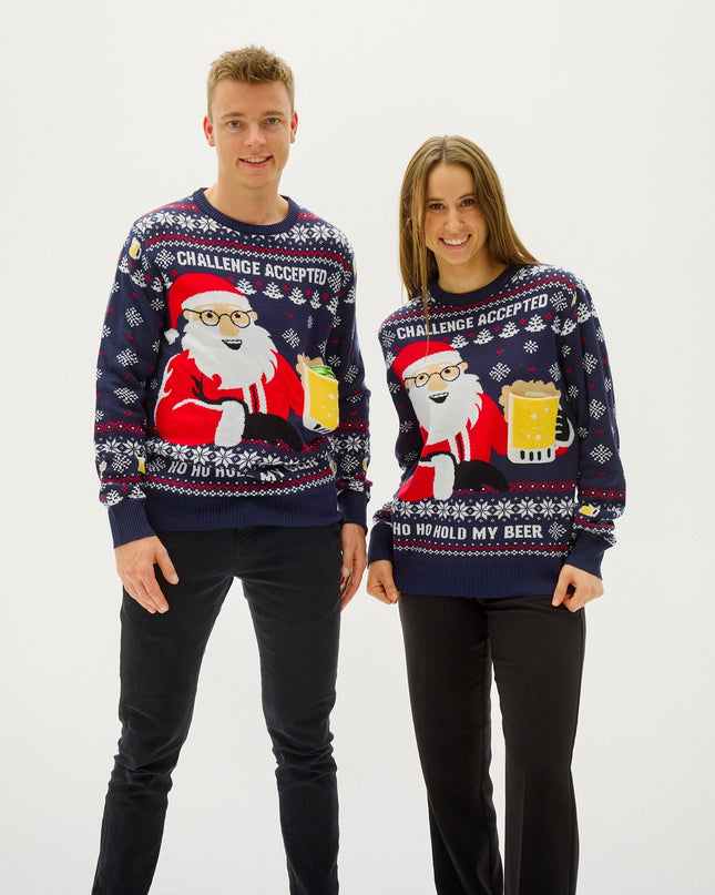 Ho Ho Hold My Beer Christmas Sweater for Men
