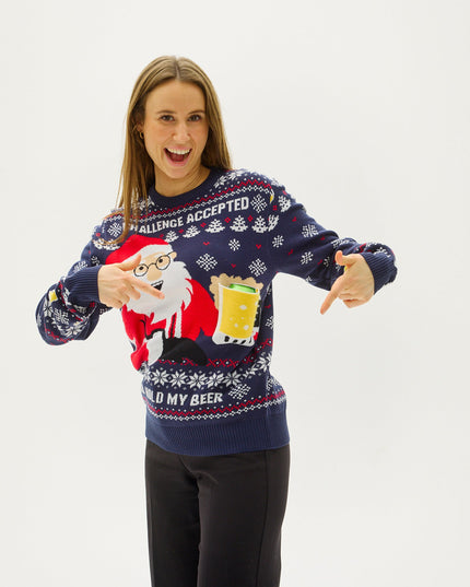 Ho Ho Hold My Beer Christmas Sweater for Women