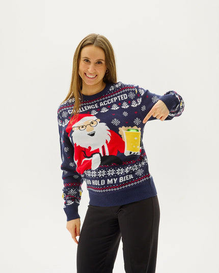 Ho Ho Hold My Beer Christmas Sweater for Women