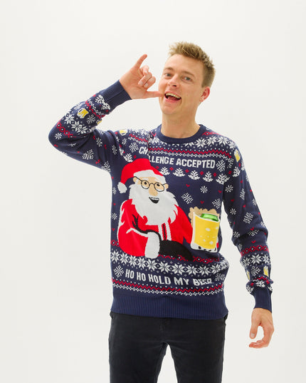 Ho Ho Hold My Beer Christmas Sweater for Men