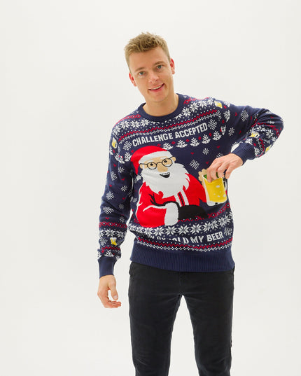 Ho Ho Hold My Beer Christmas Sweater for Men