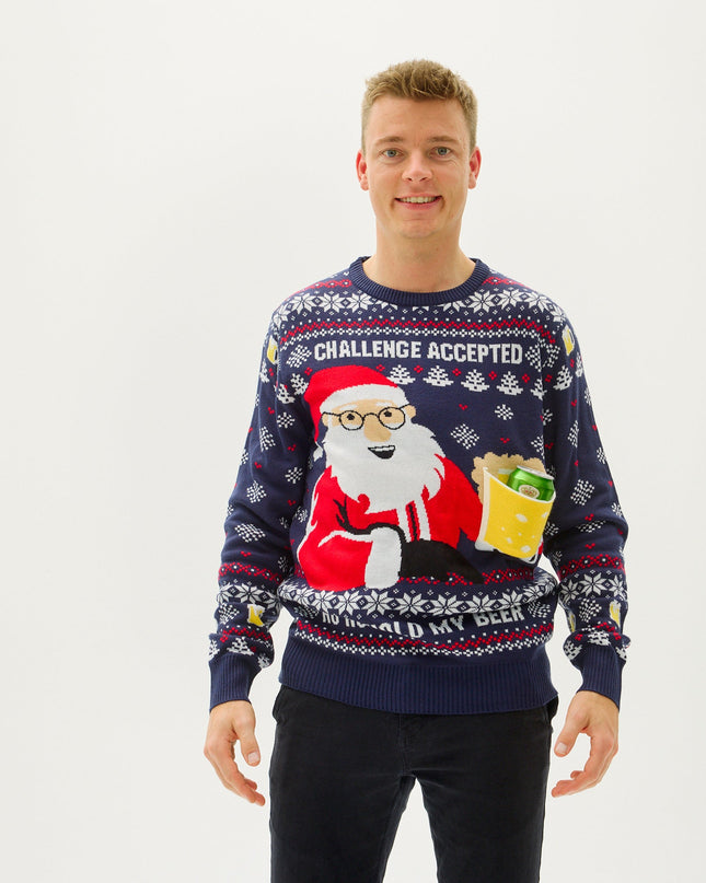 Ho Ho Hold My Beer Christmas Sweater for Men