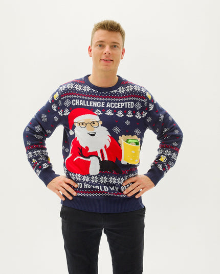 Ho Ho Hold My Beer Christmas Sweater for Men