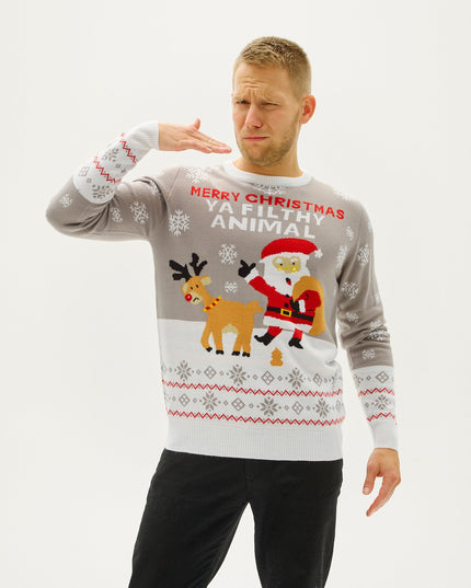 Ya Filthy Animal Christmas Sweater for Men