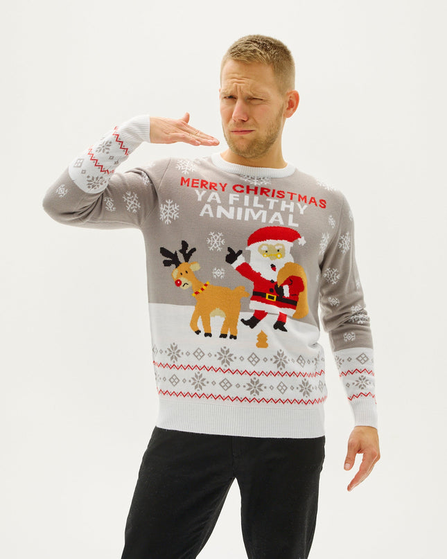 Ya Filthy Animal Christmas Sweater for Men
