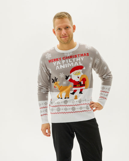 Ya Filthy Animal Christmas Sweater for Men