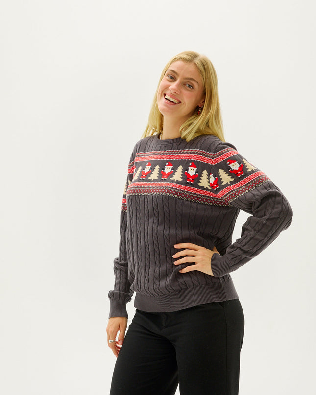 Santa's Cable Knit Sweater for Women