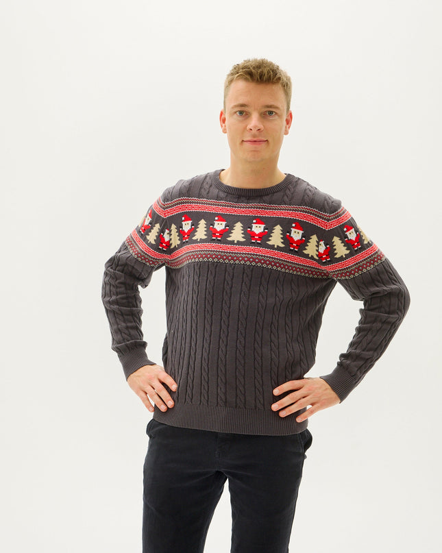 Santa's Cable Knit Sweater for Men