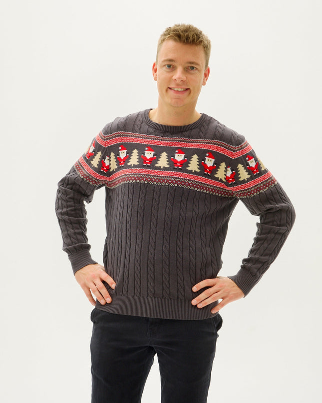 Santa's Cable Knit Sweater for Men