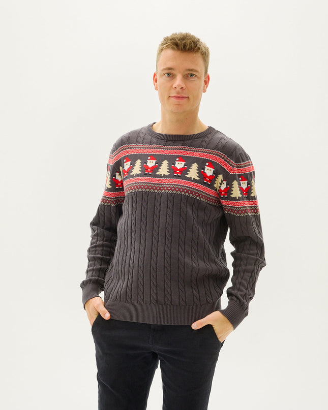 Santa's Cable Knit Sweater for Men
