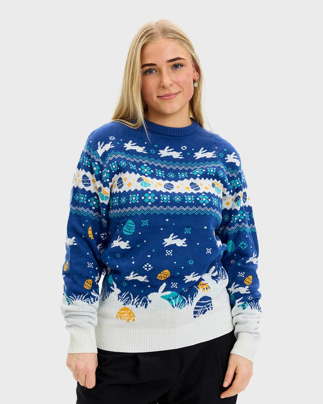 Cute Easter Sweater Blue for Women