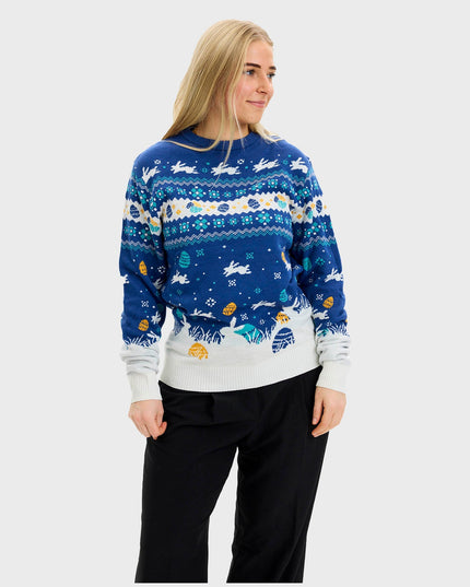 Cute Easter Sweater Blue for Women