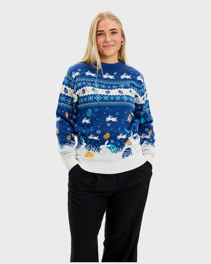 Cute Easter Sweater Blue for Women