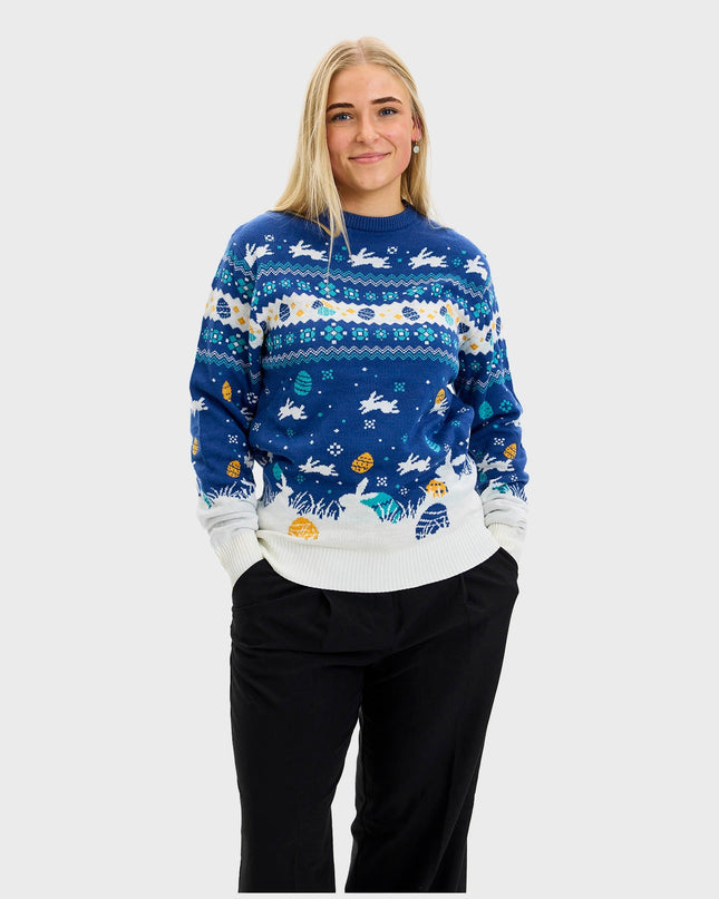 Cute Easter Sweater Blue for Women