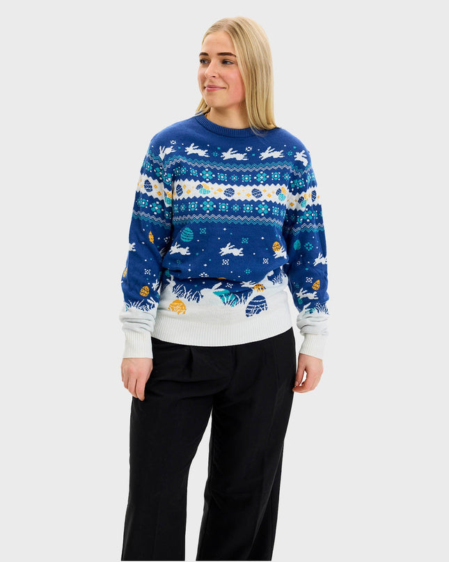 Cute Easter Sweater Blue for Women