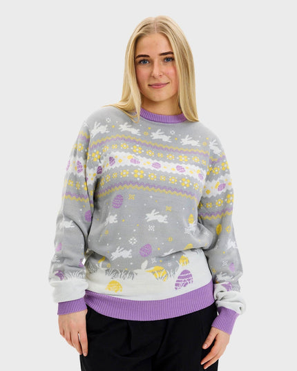 Cute Gray Easter Sweater for Women