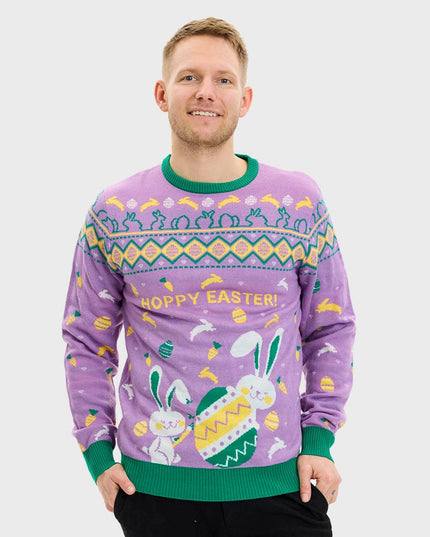 Eggercise Easter Sweater Purple for Men