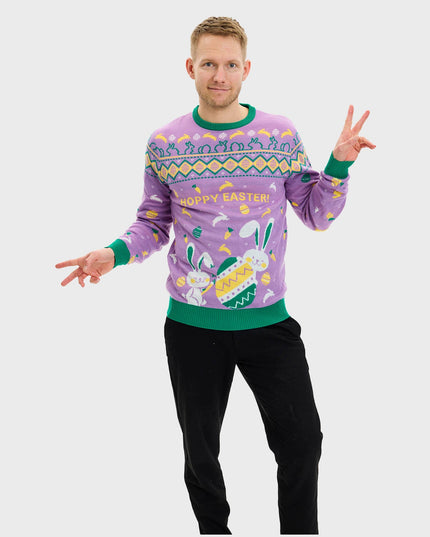 Eggercise Easter Sweater Purple for Men