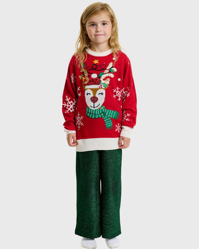 Sweet Reindeer Christmas Sweater for Kids