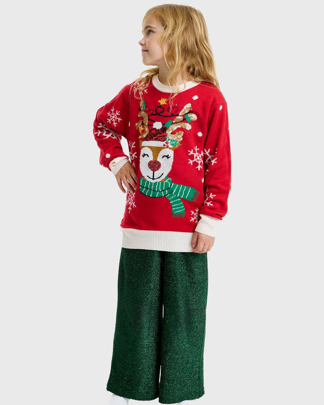 Sweet Reindeer Christmas Sweater for Kids