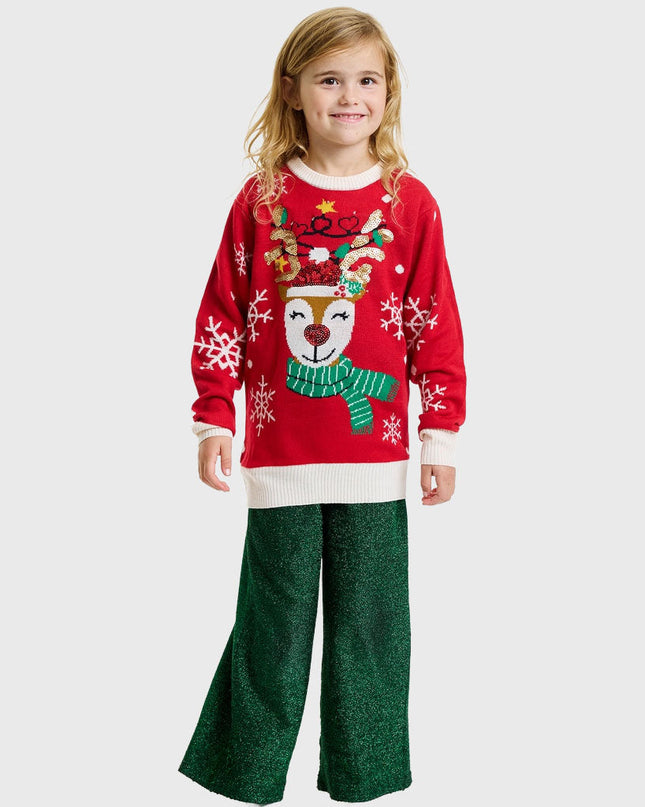 Sweet Reindeer Christmas Sweater for Kids