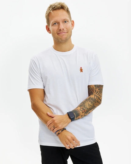 White Gingerbread Man Christmas T-shirt for Men and Women
