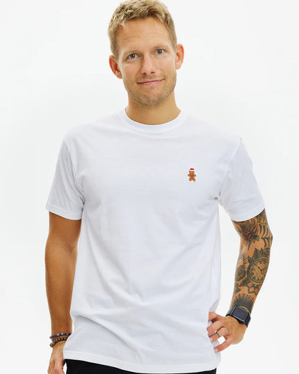 White Gingerbread Man Christmas T-shirt for Men and Women