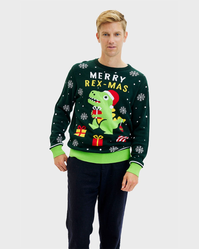 Cute Dino Christmas Sweater for Men