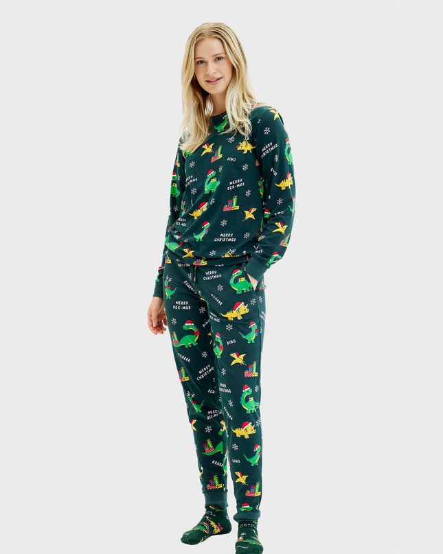 Dino Christmas Pajamas for Women