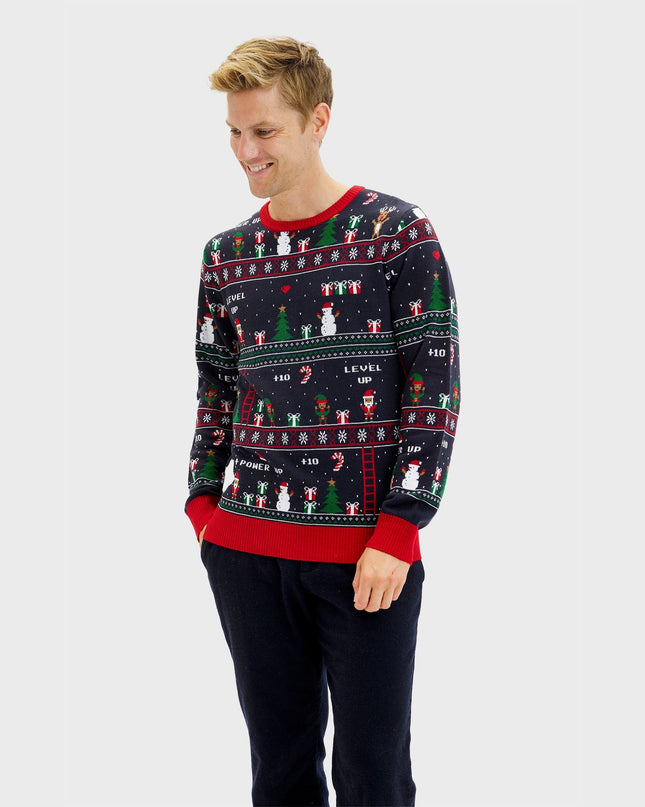 Vintage Gamer Christmas Sweater for Men