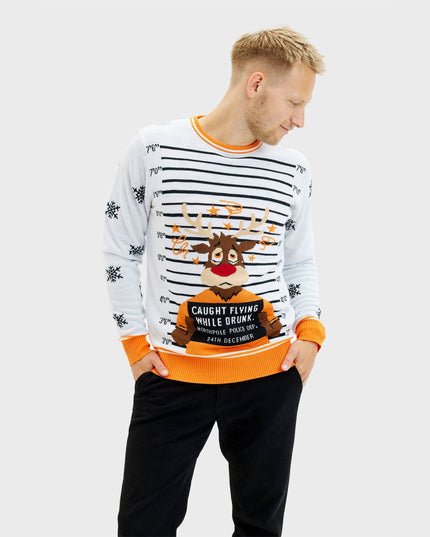 Criminal Rudolph Christmas Sweater for Men - Family Style