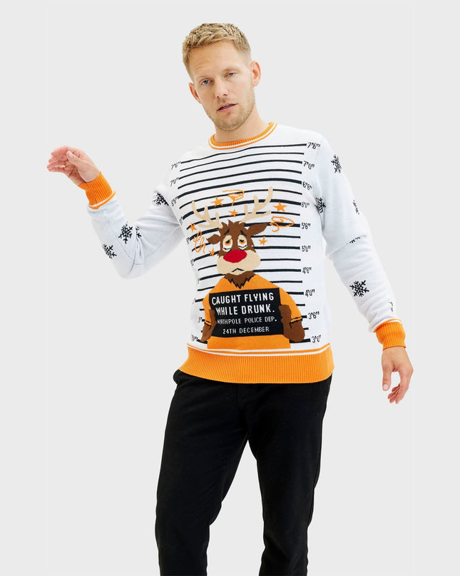 Criminal Rudolph Christmas Sweater for Men - Family Style