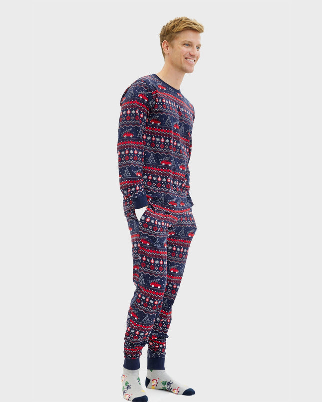 Men's Christmas Pajamas - Driving Home for the Holidays