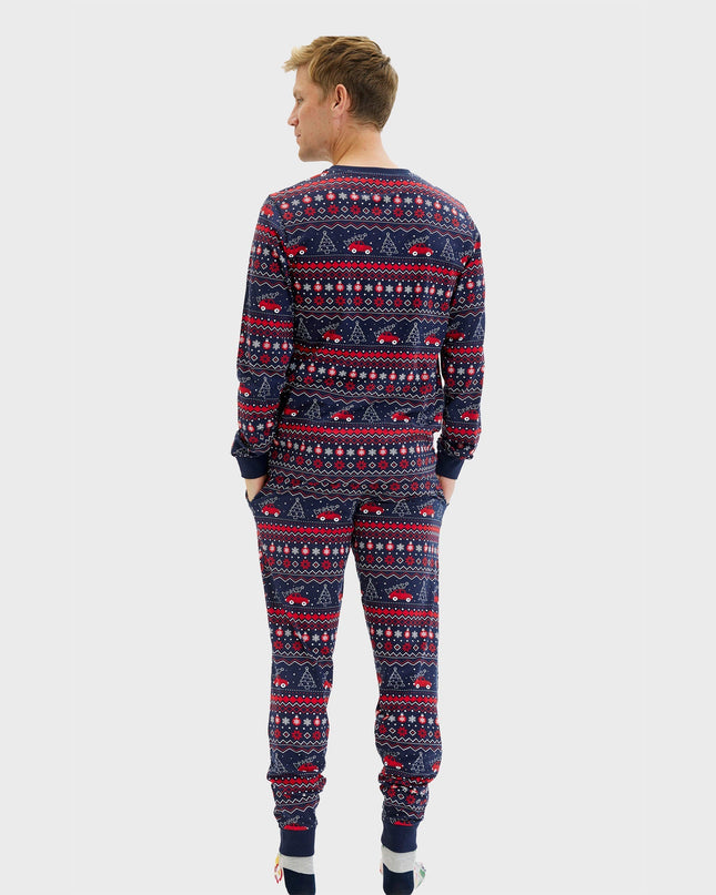 Men's Christmas Pajamas - Driving Home for the Holidays