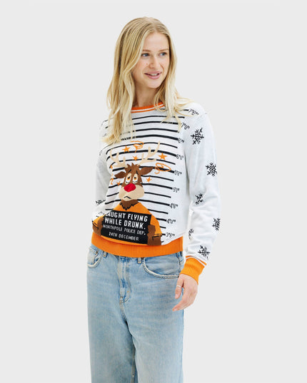 Criminal Rudolph Christmas Sweater for Women - Family Style