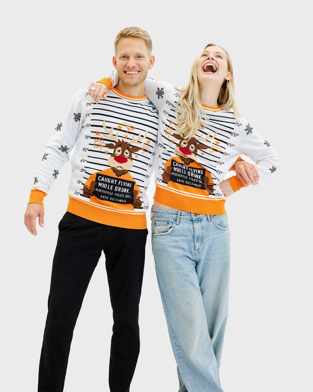 Criminal Rudolph Christmas Sweater for Women - Family Style