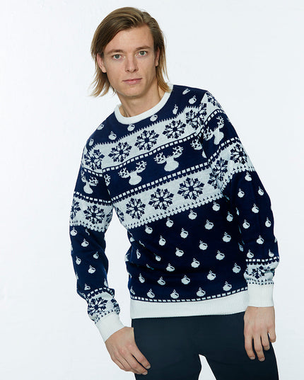 Classic Blue Christmas Sweater for Men