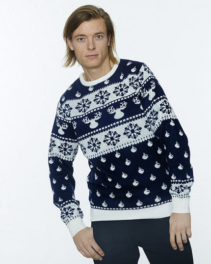 Classic Blue Christmas Sweater for Men