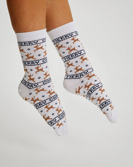 Elegant Cream Christmas Socks