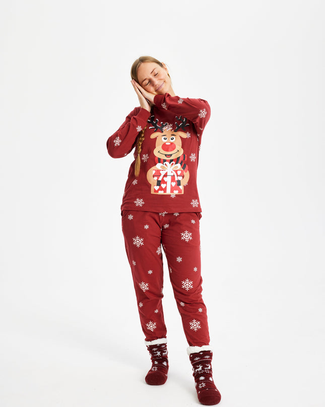 Rudolf's Cute Red Christmas Pajamas for Women