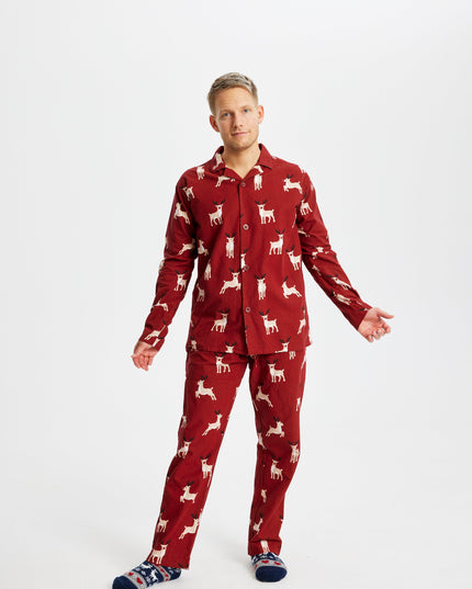 Reindeer Flannel Christmas Pajamas for Men