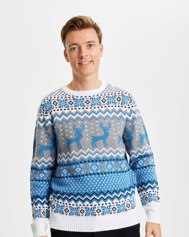 Classic Blue Christmas Sweater for Men