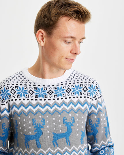 Classic Blue Christmas Sweater for Men