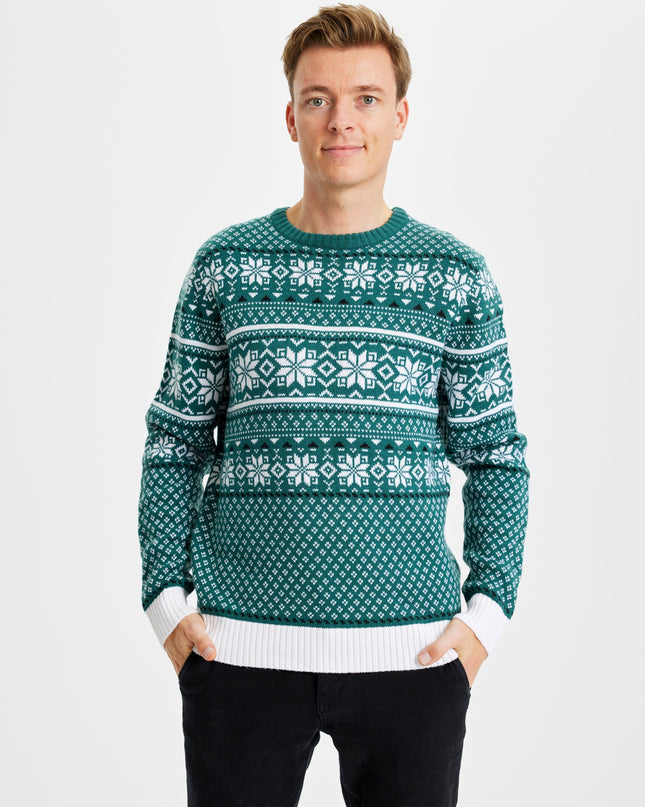 Traditional Green Christmas Sweater for Men