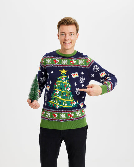 Blue Christmas Tree Sweater for Men