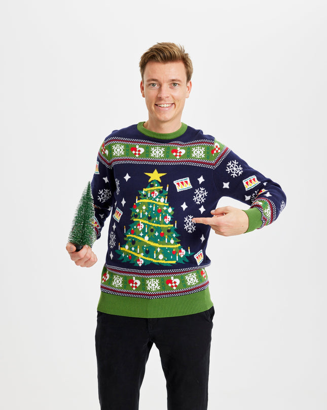 Blue Christmas Tree Sweater for Men