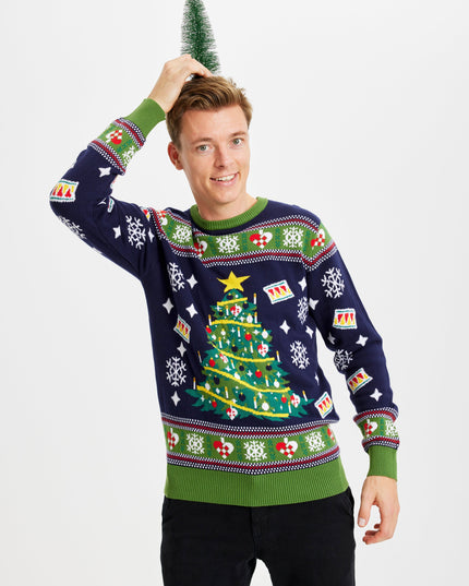 Blue Christmas Tree Sweater for Men