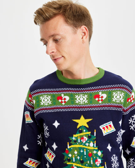 Blue Christmas Tree Sweater for Men