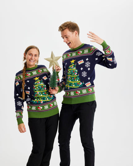 Blue Christmas Tree Sweater for Women